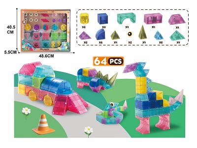 Magnetic building blocks 64pcs