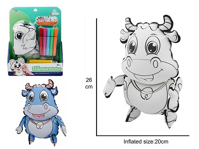 DIY Inflatable colored drawing-Cow
