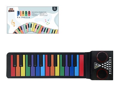 25 Key rainbow hand roll up electronic piano
