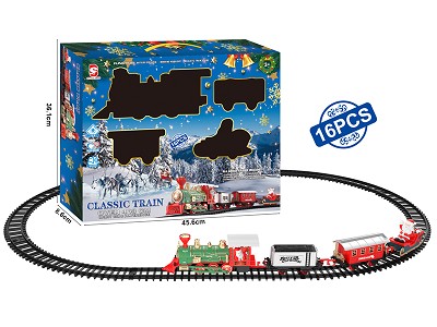 B/O Christmas travel train with light and sound (16PCS)