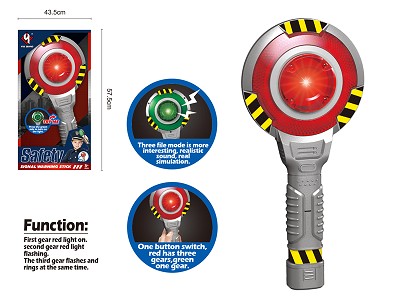 Safety signal warning stick with light and sound